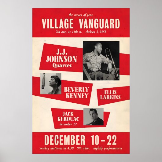 Poster J.J. Johnson - Beverly Kenney - Jack Kerouac jazz (Devant)