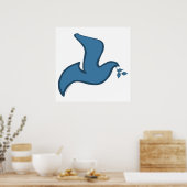 Poster J - La colombe de la Silhouette Bleue (Cuisine)