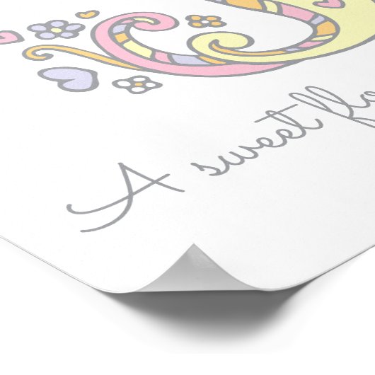 Poster J pour Jasmine nom d'art doodé initial signifiant (Coin)