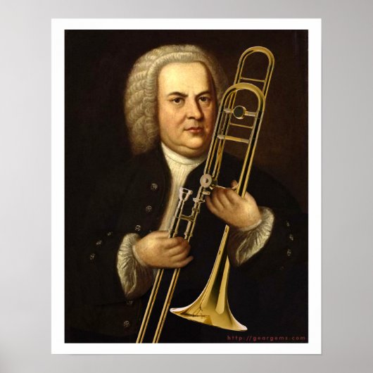 Poster J.S. Bach avec Trombone (Devant)
