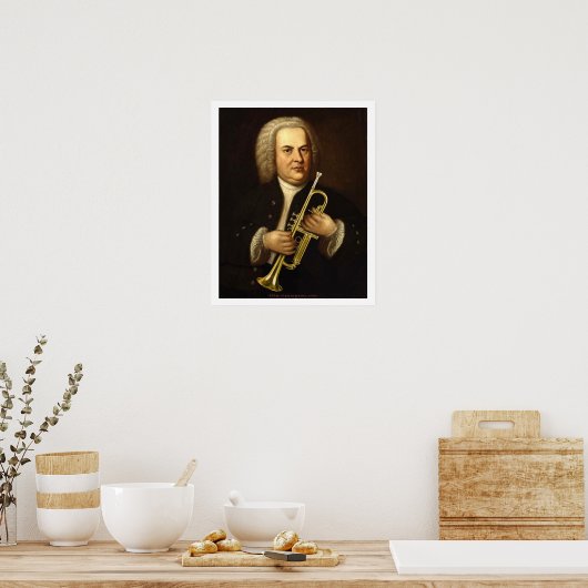 Poster J.S. Bach avec trompette (Cuisine)