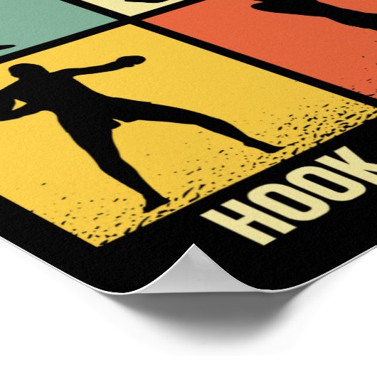 Poster Jab Cross Hook Uppercut - Boxe Moves Graphic Gri (Coin)