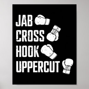 Poster Jab Cross Hook Uppercut Boxer Workout Kickboxing