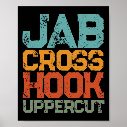 Poster Jab Cross Hook Uppercut Femmes Et Hommes Shirt Fun (Devant)