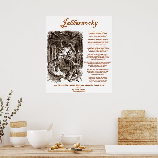 Poster Jabberwocky (Lewis Carroll à travers le miroir (Cuisine)
