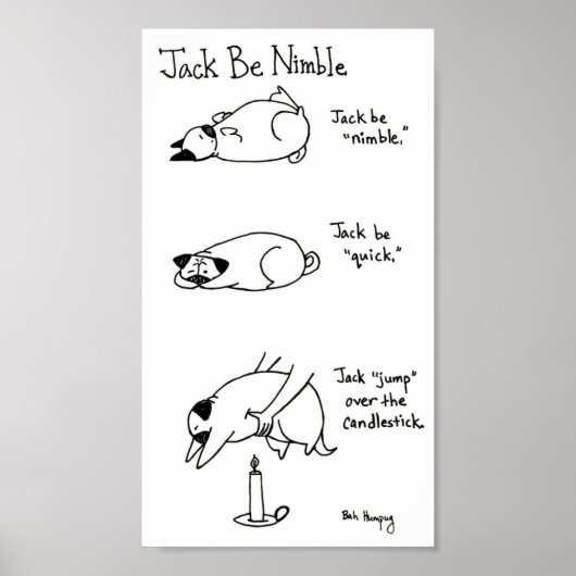 Poster Jack Be Nimble, Version Pug (Devant)