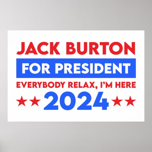 Poster Jack Burton Pour Président 2024 (Devant)