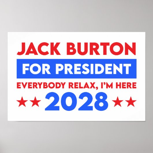 Poster Jack Burton Pour Président 2028 (Devant)