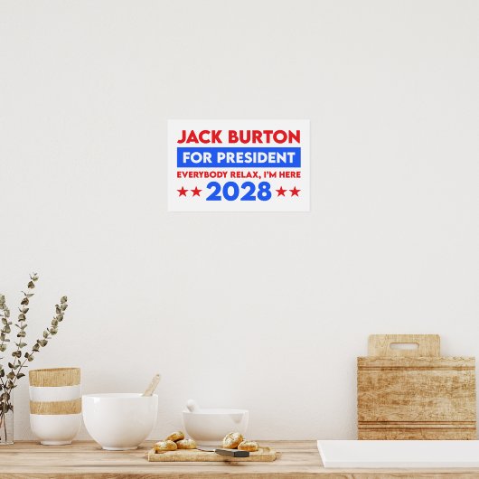 Poster Jack Burton Pour Président 2028 (Cuisine)