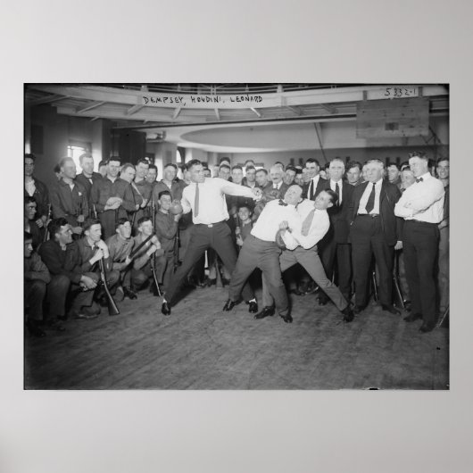 Poster Jack Dempsey Faux combat contre Harry Houdini (Devant)