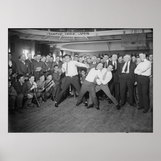 Poster Jack Dempsey Faux combat contre Harry Houdini (Devant)
