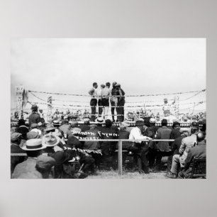 Poster Jack Johnson contre la boxe de JIM Flynn de