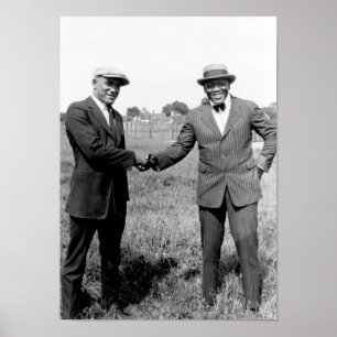 Poster Jack Johnson Secoue Les Mains Avec Tut Jackson