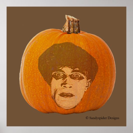 Poster Jack o' Lantern Caligari Face, Citrouille d'Hallow (Devant)