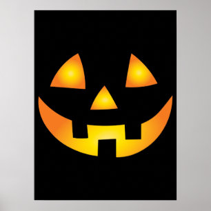 Poster Jack-o'-lantern Déplaisant Citrouille face Hallowe
