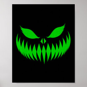 Poster Jack-o'-lantern Face de Citrouille de peur Hallowe