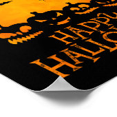 Poster Jack-o'-lantern Face Joyeux Halloween Citrouilles (Coin)