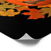 Poster Jack-o'-lantern Moyenne Et Automne Feuilles Hallow (Coin)