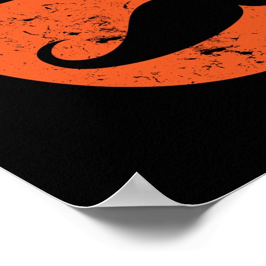 Poster Jack-o'-lantern Mustache Citrouille Funny Hallowee (Coin)