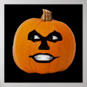 Poster Jack o' Lantern Sinister Face, Citrouille d'Hallow (Devant)