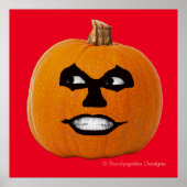 Poster Jack o' Lantern Sinister Face, Citrouille d'Hallow (Devant)