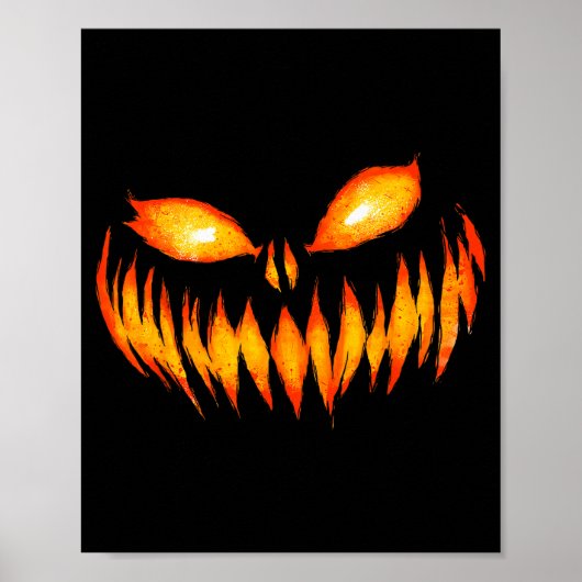 Poster Jack O Lantern Y Carved Pumpkin Face Halloween Cos (Devant)