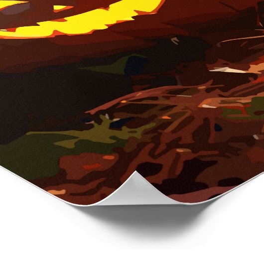 Poster Jack-o’lanterne et chat noir (Coin)