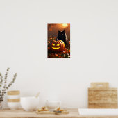 Poster Jack-o’lanterne et chat noir (Cuisine)