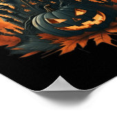 Poster Jack O'Lantern Face Halloween Citrouille Éffrayant (Coin)
