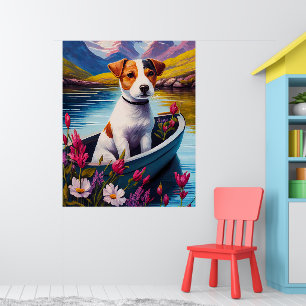 Poster Jack Russell à la pagaie : une aventure Pittoresqu
