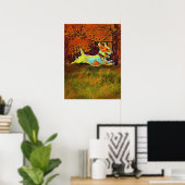Poster jack russell dans les bois d'automne (Bureau à domicile)