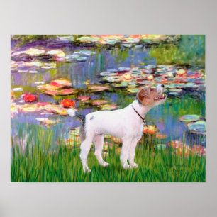 Poster Jack Russell (Parsons Terrier) - Lilies 2