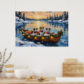 Poster Jack Russell Terrier Christmas Boat Holiday (Cuisine)
