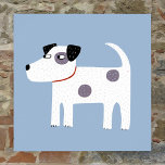 Poster Jack Russell Terrier Dog<br><div class="desc">A cute but feisty Jack Russell Terrier dog on a blue background.  These lovely little pups are also known as Parson Russell Terriers.</div>
