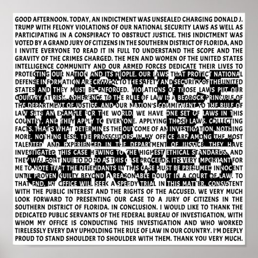 Poster Jack Smith Anti Trump Accusation Citation politiqu (Devant)