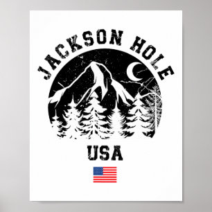 Poster Jackson Hole Wyoming Station de ski alpin Amer