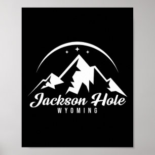 Poster Jackson Hole Wyoming Station de ski Ski Snowboardi