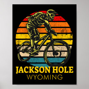 Poster Jackson Hole Wyoming Vélo Tout Terrain Rétro VTT