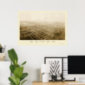 Poster Jackson, MI Carte panoramique - 1868 (Bureau à domicile)