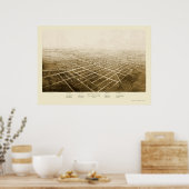 Poster Jackson, MI Carte panoramique - 1868 (Cuisine)