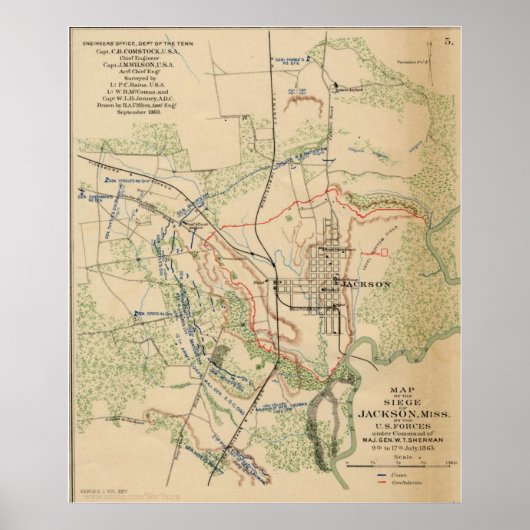 Poster Jackson, Mississippi 1863 (Devant)