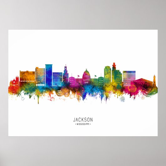 Poster Jackson Mississippi Skyline (Devant)