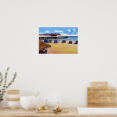 Poster Jacksonville Beach Floride Dancing and Fishing Pie (Cuisine)