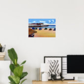 Poster Jacksonville Beach Floride Dancing and Fishing Pie (Bureau à domicile)