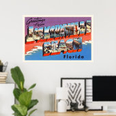 Poster Jacksonville Beach Floride FL Vieux souvenir de vo (Bureau à domicile)