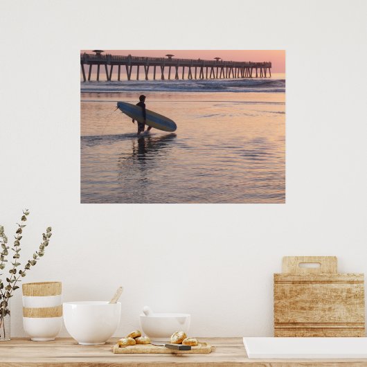 Poster Jacksonville Beach, Floride - Surf (Cuisine)
