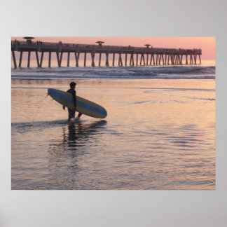 Poster Jacksonville Beach, Floride - Surf
