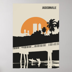Poster Jacksonville Florida Retro Minimal Book Cover