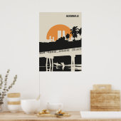 Poster Jacksonville Florida Retro Minimal Book Cover (Cuisine)