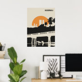 Poster Jacksonville Florida Retro Minimal Book Cover (Bureau à domicile)